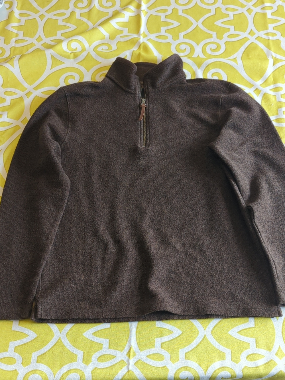 Men's Brown Half-Zip Fleece Pullover
